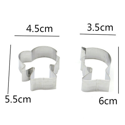 

2Pcs Metal Cake Cookies Cutter Mold Boy Girl Lovers DIY Craft Decorating Tools