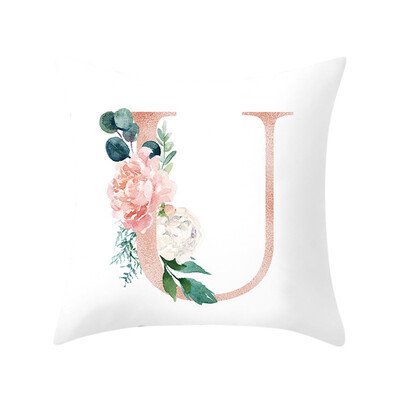 

〖Follure〗Letter Pillow Alphabet Cushion Cover for Sofa Home Decoration Flower Pillowcase