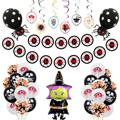 

Special Halloween Aluminium Film Hotel KTV Mall Ghost Festival Dress Up Horror Cartoon Balloon Background Wall Decoration