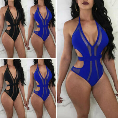 

UK Women Swimming Costume Padded Bra Swimwear Bikini Monokini One Piece Siwmsuit