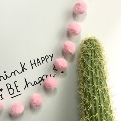 

INS Style Hair Ball Wall Hanging Decoration Ins Macaron Color Wall Hanging String Ornament Pendant Felt Ball for Kid Bedroom