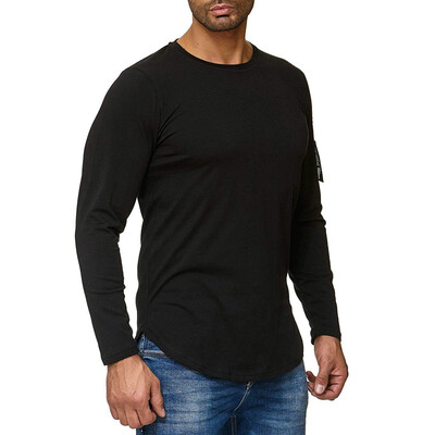 

Mens Slim Fit O Neck Long Sleeve Muscle Tee T-shirt Casual Stretch Tops Blouse