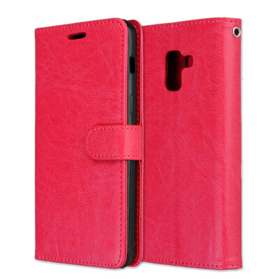 

MOONCASE Samsung Galaxy A8 2018 3 card photo frame holster - red