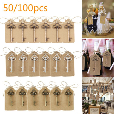 

50100 PCS BrownBronzeSilver Wedding Party Wine Shop Bottle Openers Key Shape Openers