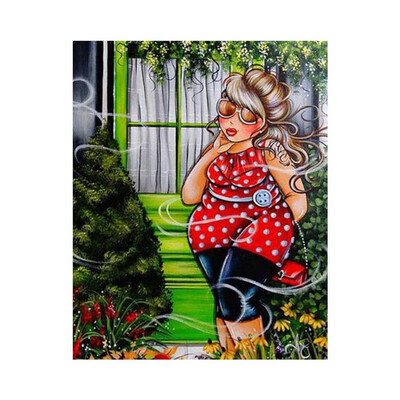 

5D Colorful Cross-stitch DIY Painting Fat Girl Needlework Rhinestone Embroidery Stitchwork Drawing Dining Room Decor