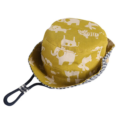 

Adjustable Baby Hat Summer Sunhat Print Cartoon Cute Sunhat Prevent ultraviolet ray Hat For Boy Girls