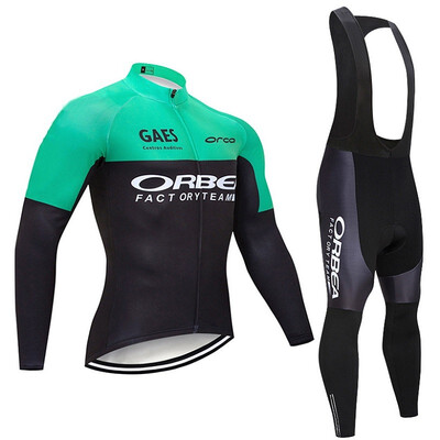 

2018 pro team Orbea winter thermal fleece cycling jersey bicycle clothing set ropa ciclismo invierno MTB bike jersey bib pants kit
