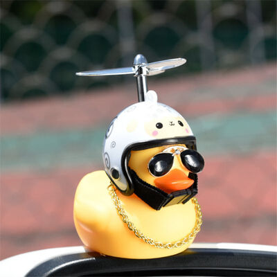 

New Arrival Cartoon Yellow Silica Gel Little Sunglass Duck Shape Car Decoration 12 Zodiac Duck Head Car Accessories
