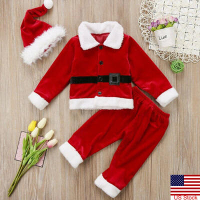 

3Pcs Xmas Toddler Kid Baby Boy Girl TopsLeggings Pants Outfit Christmas Clothes