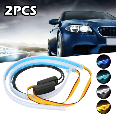 

Willstar 2Pcs Ultra Thin DRL 45cm Car Soft Tube Guide Car LED Strip Daytime Running Light Waterproof Turn Signal Lamp