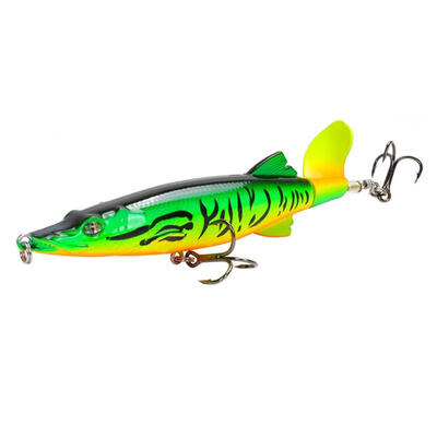 

Minnow Trolling Whopper Popper 13cm 16g Topwater Fishing Lure Artificial Hard Bait 3D Eyes Plopper With Rotating Tail Fishing