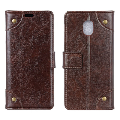 

MOONCASE Samsung Galaxy J5 2017 Copper Buckle Napa Leather Case - Coffee