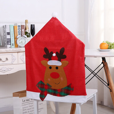 

2020 Christmas Chair Cover Back Cover Santa Dinner Table Party Decor
