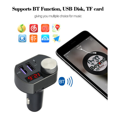 

Car Bluetooth Receiver MP3 Player FM Transmitter Dual USB Port Car Charger Support TF Card U Disk Music Playback Hands-free Call w