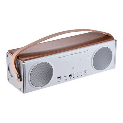 

Portable Wooden Wireless BT Stereo Speaker Dual 10W Speakers Support TF Card AUX-in Built-in 3600mAh Rechargeable Battery with Car