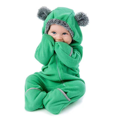 

New Born Baby Clothes 2019 Winter Baby Boy Girl Romper Cute Cartoon Hooded Jumpsuit Casual Overalls For Children Kids Outerwear