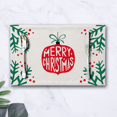 

Christmas Decoration PVC Mats Coasters Waterproof Kitchen Table With Thermal Insulation Pad Dining Room Placemat