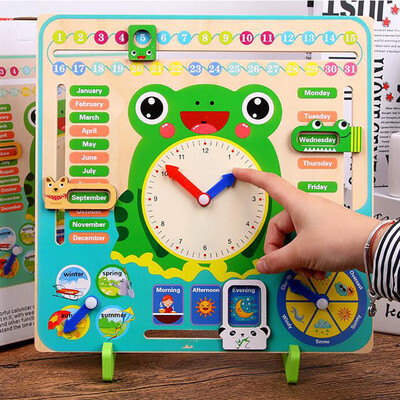 

〖Follure〗Wooden Calendar Educational Weather Season Toys Clock Early Learning Toy
