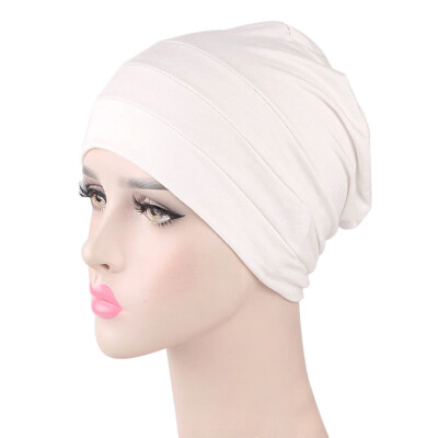 

Women Turban Elastic Cotton Chemo Cap Head-wrap Casual Beanie Cap