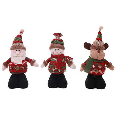 

Show Case Decoration Gadget Standing Toy Clothes Santa Reindeer Snowman Doll Christmas Tree Xmas Wall Window Office Home Ornament