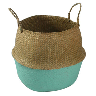 

Seaweed Keep Calm&Carry on Jute Storage Basket Portable Household Sundries Storage Box Toy Storage Box Pouch