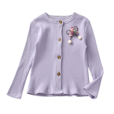 

Children Kids Autumn Baby Girl Cardigan With Floral Design Knitted Cotton Casual Outerwear T-shirt Clothes