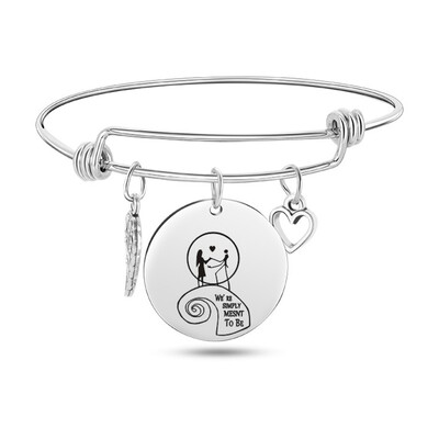 

New Fashionable Peach Heart Wing Pendant Bracelet Bracelet Stainless Steel Charm Bracelet Female Friendship Gift