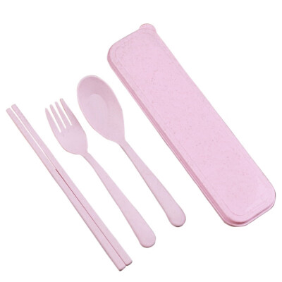 

3Pcs Feeding Portable Eco-Friendly Cutlery Set Chopstick Spoon Fork Camping Picnic Sets