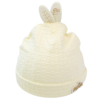 

infant cap spring new baby solid color rabbit ear pullover cap newborn cotton solid color fetal cap for 0-6M