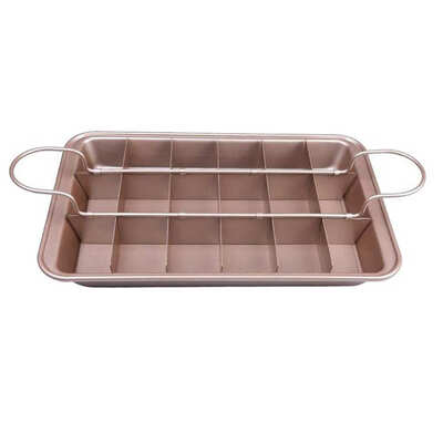 

18 Cavity Cake Pan Non-Stick Square Shape Live Bottom Bread Mold Stainless Steel Baking Tools