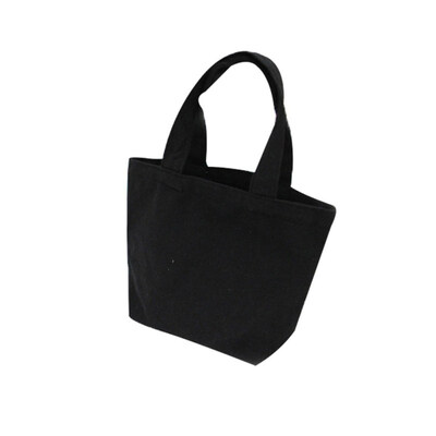 

Solid Color Portable Canvas Lunch Cosmetics Storage Bag Women Clutch Handbag