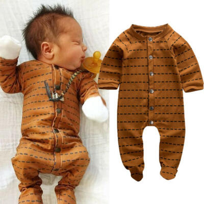 

2019 Newborn Baby Girl Boy Long Sleeve Romper Wrap Foot Jumpsuit Bodysuit Hot