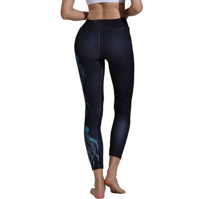 

Women Plus Size High Waist Pants Printed Quick-drying Breathable Trousers Running Yoga Fitness Sport Leggings