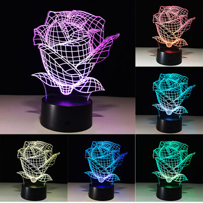 

〖Follure〗3D illusion Visual Night Light 7 Colors Change LED Desk Lamp Bedroom Home Decor