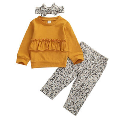 

US Stock Newborn Baby Girl Clothes T Shirt Tops Floral Pants Leggings Outfit Set