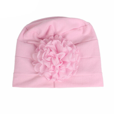 

Newborn Baby Elastic Hats Girls Solid Flower Design Boys Soft Caps Infant Turban Hats Caps 0-3Y