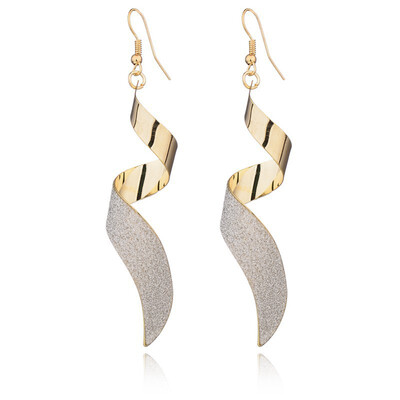 

Bohemian Long Drop Earrings For Women Rotate Shape Fashion Jewelry Twisted Surround Scrub Earrings