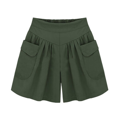 

Summer Plus size Short women -5XL Wide Leg Female Shorts Casual Loose Ladies Khaki High waist thin pantalones cortos S1