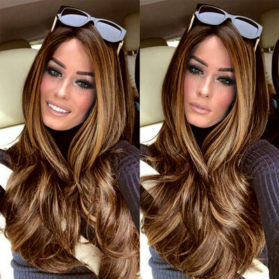 

Gobestart Womens Fashion Wig Brown Synthetic Hair Long Wigs Wave Curly Wig