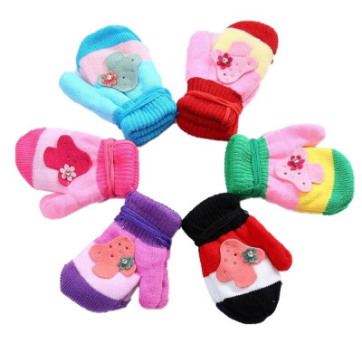 

Baby Mittens Colorful Cartoon Knit Warm Soft Cute Kids Gloves For Boys Girls