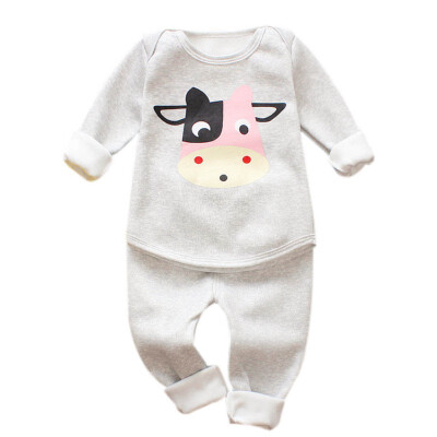 

Newborn Baby Boys Girls Warm Clothes Sets Outfits Cotton Sports Suit Kids Baby Boys Girls Clothing Pajamas Sets 1-4Y