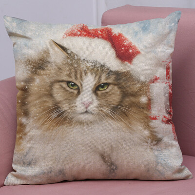 

Gobestart New Christmas Cotton Linen Pillow Case Sofa Cushion Cover Home Decor