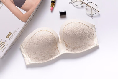 

Womens Slightly Lined Lift Great Support Lace Strapless backless invisible dress Bra Strapless Seamless Underwear