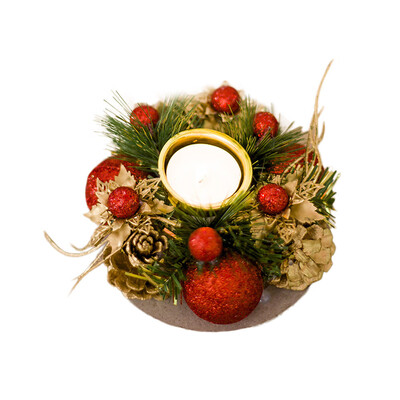 

Toponeto Christmas Creative Gifts Decoration Mini Pine Cone Candlestick Home Decor GD