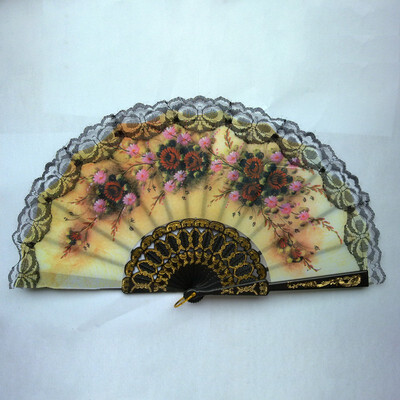 

Lace Edge Dancing Props Multi-Colors Spanish Style Hand Held Fabric Fans