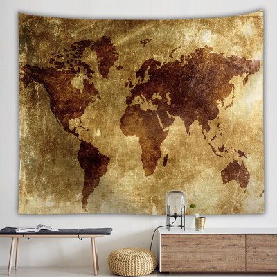 

Toponeto Vintage World Map Wall Tapestries Hanging Hippie Tapestry Bedspread Yoga Mat New