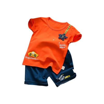 

Summer Baby Boys Clothes Short Sleeve Car Star Print Tops Blouse T-shirtsDenim Shorts Pants Casual Outfits Sets