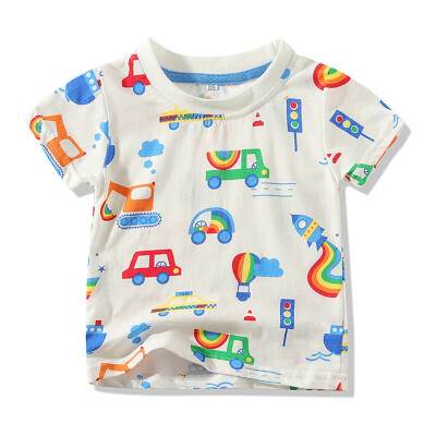 

Baby Boy T-shirt Kids Boys Girl Summer Cotton Cartoon Car Print T-shirt Tops Blouse Short Sleeve Casual Tee Shirts