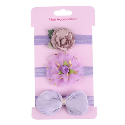 

Pack Of 3 Baby Girl Cute Lace Stretch Sequin Bow Elastic Headband Molding Hair Band Accessories Party Accessories Headband