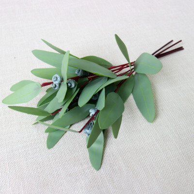 

High Quality Simulation Artificial Plant Round Eucalyptus Leaves Home Decoration Fake Flower Wedding Bouquet Artificial